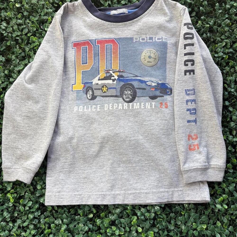 00's Carter’s Boys Police Department Long Sleeve Graphic Shirt - Size 4